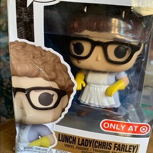 Funko Lunch Lady Vinyl Figure with Brown Hair and Yellow Gloves